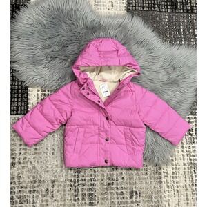 J Crew Girls Pink Cloud Puffer Jacket Coat Hooded Size XXS‎ ($168) *See Notes